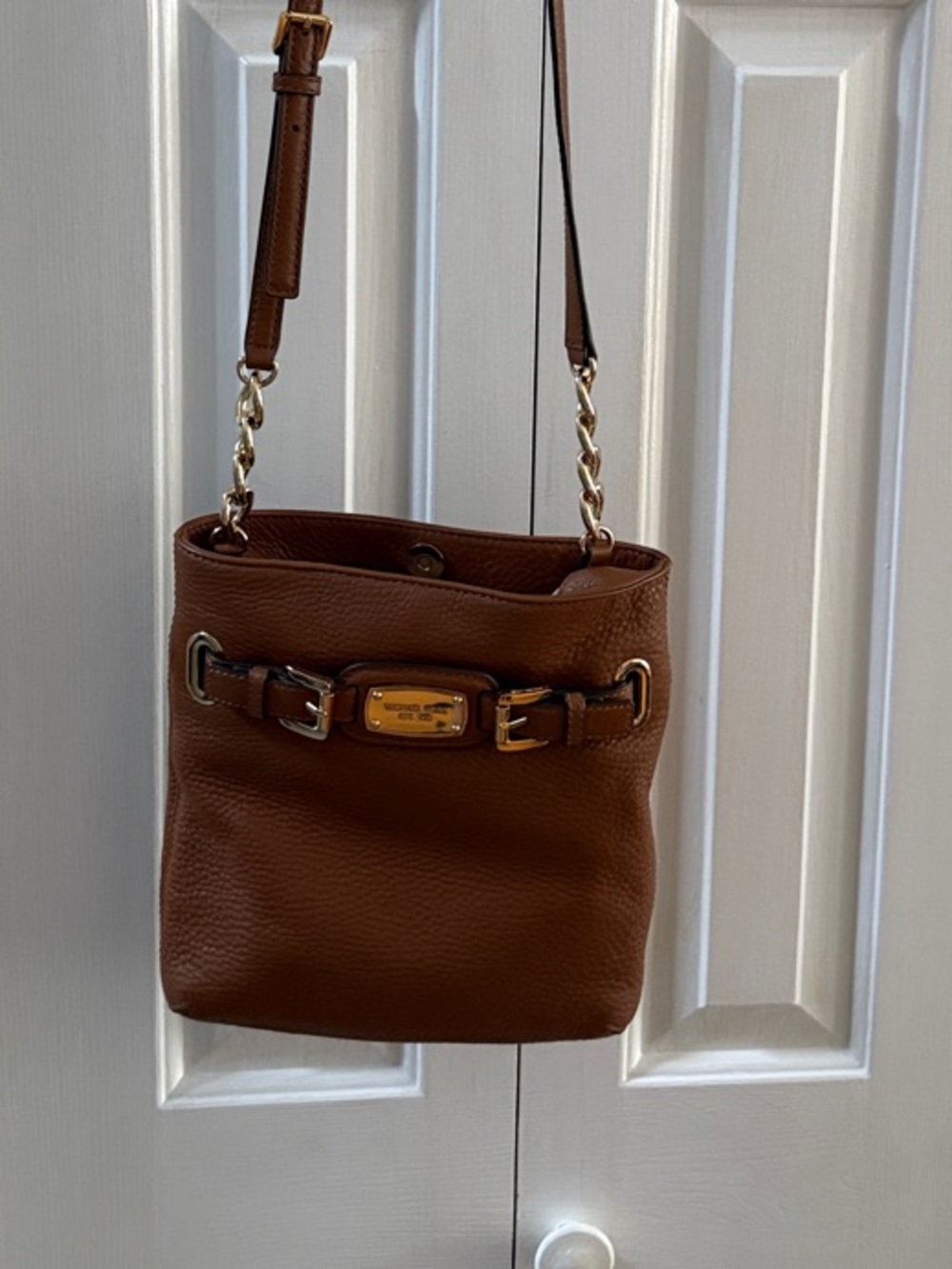 Micheal Kors Brown Leather Crossbody Bag - Authentic Designer Style